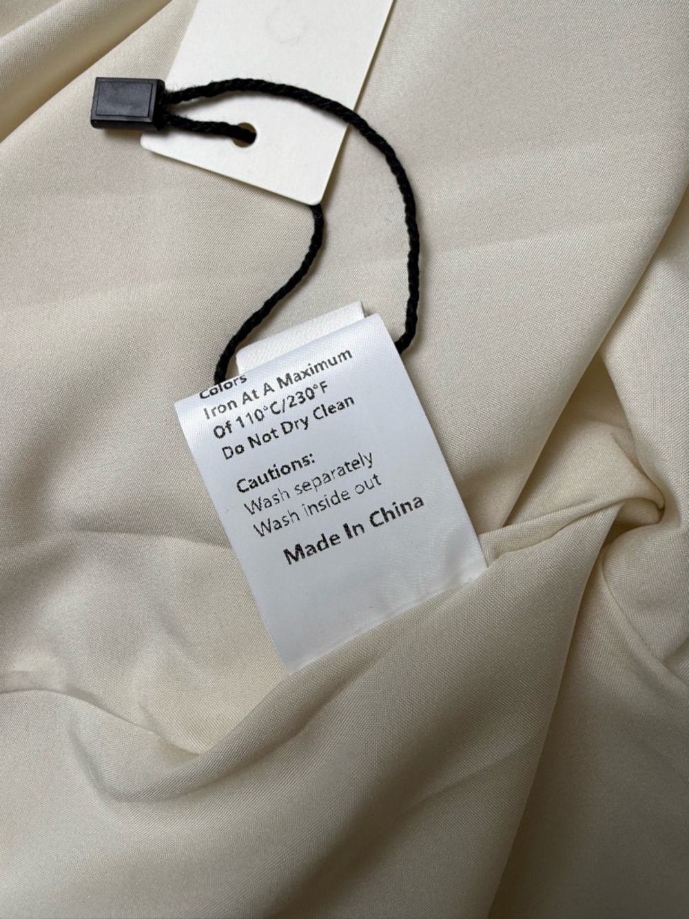 Commense Cream Black Slip Maxi Dress Open Back Medium NWT Flowy Rayon Blend - Picture 10 of 10
